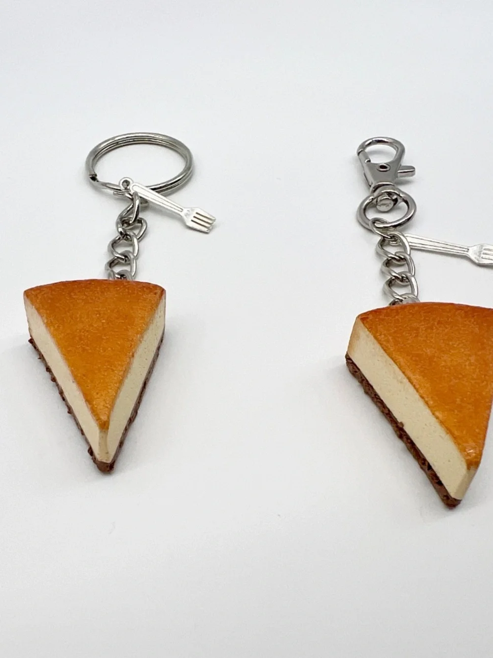 Italian New York Cheesecake Keychain or Bag Clip | Handmade Dessert Accessory
